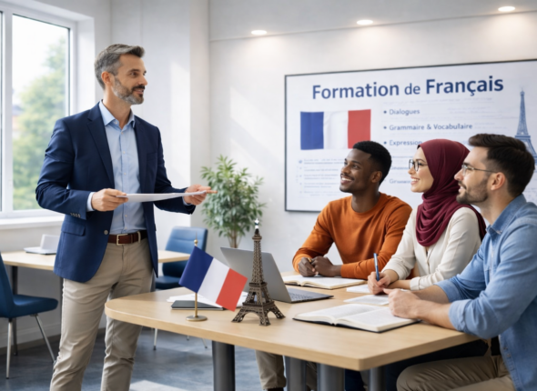 Cours de français en groupe diversifié